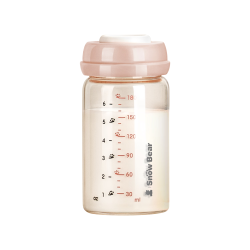 小白熊 玻璃储奶瓶 新生儿婴儿宝宝奶瓶母乳保鲜存奶瓶2个装180ML8885