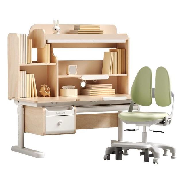 今日必买：护童 儿童学习三件套装 集成灯+加高书架+挂柜 星辰1号-活力款 120x62x147cm