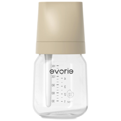 evorie 臻致系列玻璃奶瓶 宽口径新生儿奶瓶160ml 奶杏白(0-3个月+)