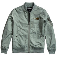 Akseries 新复古回潮MA-1胸前绣花标飞行员棒球领短版修身夹克