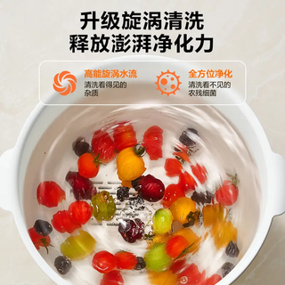 苏泊尔食材净化篮 肉类果蔬多功能清洗机 杀毒消菌降解重金属小型家用食材净化机 洗菜-A GS30 纯钛电解片【珍珠白】