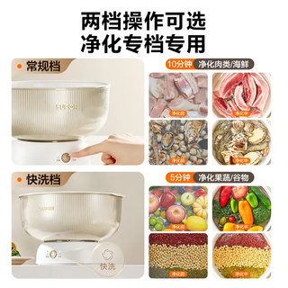 苏泊尔食材净化篮 肉类果蔬多功能清洗机 杀毒消菌降解重金属小型家用食材净化机 洗菜-A GS30 纯钛电解片【珍珠白】