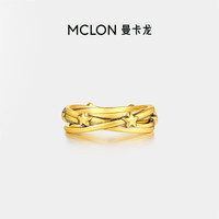 曼卡龙黄金戒指命运之星足金戒指女潮酷电黑星星戒指计价精品礼物送女友