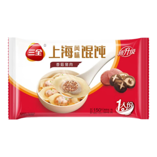三全大馅馄 小馄饨 小云吞 内含高汤料包方便速食 上海风味香菇猪肉馄饨150g