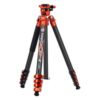 Fotopro 富图宝 飞行一号 球形云台相机微单摄影摄像无中轴扳扣碳纤维三脚架 火焰橙 含手机夹