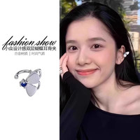 双层蝴蝶耳夹女无耳洞2025轻奢艺术生小众耳骨夹独特绝美耳饰