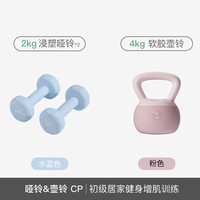 Keep浸塑哑铃彩色男女士家庭用增肌减脂锻炼器材肌肉塑形有氧哑铃 【套装】哑铃 2kg*2+软壶铃 4KG