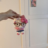 玩家小将hellokitty挂件学院风闪闪高校平成辣妹眼镜书包挂哈喽KT毛绒玩偶 高校爱心Kitty 豹纹眼镜