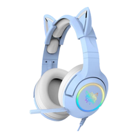 ONIKUMA 耳罩式头戴有线耳机 蓝色 3.5mm