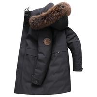 雪中飞 SNOWFLYING 男士中长款羽绒服 X001422525F 黑色 XXL