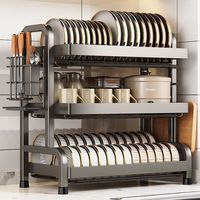 名太太碗架碗具收纳架碗筷收纳盒沥水碗架厨房沥水架碗盘置物架碗碟沥水 【*福利款】三层42cm全配