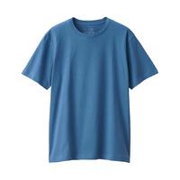MUJI 無印良品 男士圆领短袖T恤 ABA01A0S 烟熏蓝色 M
