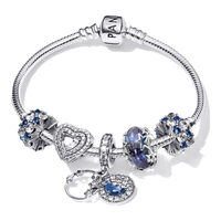 PANDORA 潘多拉 闪耀星河手链套装925银蓝色故事链轻奢时尚饰品