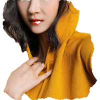 圣纺源秋冬款连帽女帽衫针织衫帽衫宽松打底针织衫毛衣减龄潮 姜黄色 帽衫小号80-120斤