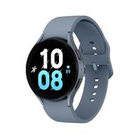 SAMSUNG 三星 Galaxy Watch5 蓝牙通话版 智能手表 44mm 蓝色钛合金表壳 晴空海岸运动表带（GPS、血氧）