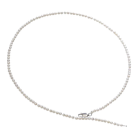 南珠宫娟绣淡水珍珠项链白色椭圆强光厘珠项链女款 可延长链扣 3.5-4mm