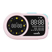 天文 迷你世界儿童闹钟小彩屏电子计时器自律学习时钟1201粉色