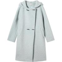 DUIBAI 2024冬装宽松休闲连帽圈圈呢毛呢外套女式中长羊毛大衣