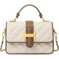 YUYULA牛皮包包女包斜挎包时尚百搭链条包轻奢小方包小众手提单肩包品牌高级感女生闺蜜新年女朋友实用走心 【米白礼盒】简约ck风