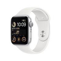 Apple 苹果 Watch SE 2022款 智能手表 44mm GPS款 银色铝金属表壳 白色运动型表带