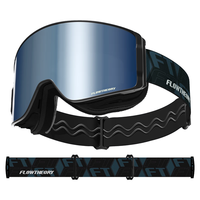 Flow Theory 滑雪镜双层防雾磁吸镀膜抗UV单双板护目镜滑雪眼镜  黑框黑片