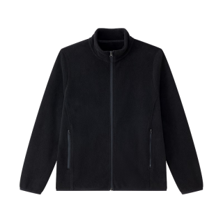 京东京造 抓绒衣开衫  摇粒绒外套户外男女同款黑色XS XS（160/84A）