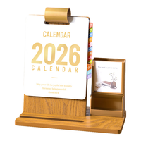 粉笔时光 台历2024年日历记事木质桌面创意摆件龙年办公室企业团购笔筒小
