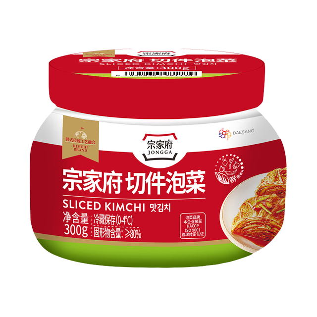 清净园 宗家府切件泡菜 300g（韩国泡菜辣白菜酱菜咸菜下饭菜）