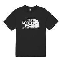 北面（The North Face）韩版经典LOGO短袖户外男女透气T恤休闲棉质圆领潮流半袖 NT7UN57A黑色 90(S)