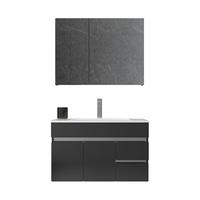 YILANG 镱朗 304不锈钢浴室柜组合 现代简约洗手洗脸盆洗漱台卫浴池一体陶瓷盆 80CM普通镜柜款（304不锈钢，颜色请备注）