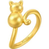 周生生 Pet chat猫咪戒指小猫黄金戒指女珠宝手饰93770R