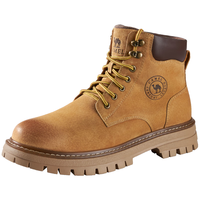 骆驼(CAMEL)王俊凯同款马丁靴高帮秋户外工装大黄靴男 GE122W7757T 金黄 42
