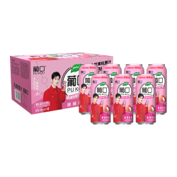葡口 果粒果汁饮料新鲜荔枝味爽口聚餐游玩火锅烧烤490ml*15罐整箱