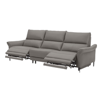  顾家家居 KUKA  X 京东 6069 电动轻奢皮沙发 三人位二电动 熠熠生灰