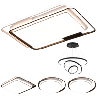  Lighting 雷士 NVC  悠然系列 WHXD120F/G-01 客厅吸顶灯+方卧灯+餐吊灯+圆卧灯*2 黑+白 全屋智控款