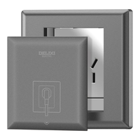 DELIXI 德力西 QD86ZS 嵌入式插座 五孔 星空灰