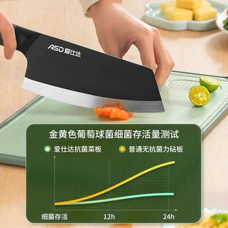 爱仕达（ASD）抗菌菜板 抗菌PP双面砧板 防滑切菜切肉水果辅食案板面板 【31.5*21.5*0.8cm】