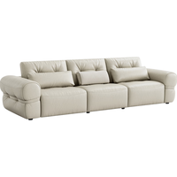 林氏家居王一博同款灵动岛沙发客厅多功能皮沙发PS819 复古+白色|2.6m沙发+A茶几