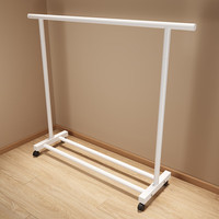 王星和月 升级加粗60cm黑色简易款 落地挂衣架 家用卧室阳台可移动衣帽架 100kg承重