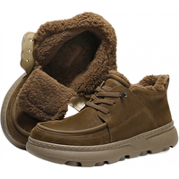 百丽高帮休闲保暖靴男2026新春季商场款牛皮革厚底工装鞋8ZW01AD6 棕色 44 (270mm)