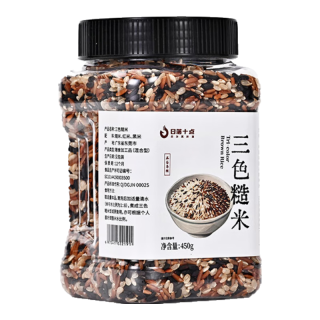 日落十点 三色糙米450g/罐 新米红米黑米五谷杂粮控糖主食好煮营养早餐粥 1罐尝鲜装450g