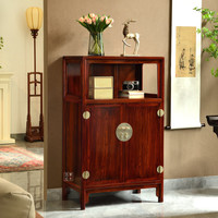 苏素红木家具南美红酸枝（学名：微凹黄檀）万历柜中式亮格柜餐边柜茶叶柜储茶柜明式 亮格柜单个 双门