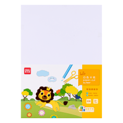 得力 20张A4白色卡纸 厚卡纸手工折纸彩纸剪纸 美术绘画涂鸦手工DIY儿童开学文具