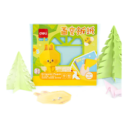 得力 80张12*12cm折纸 10色儿童彩纸剪纸幼儿园手工纸 学生美术课软卡纸儿童开学文具生日开学礼物