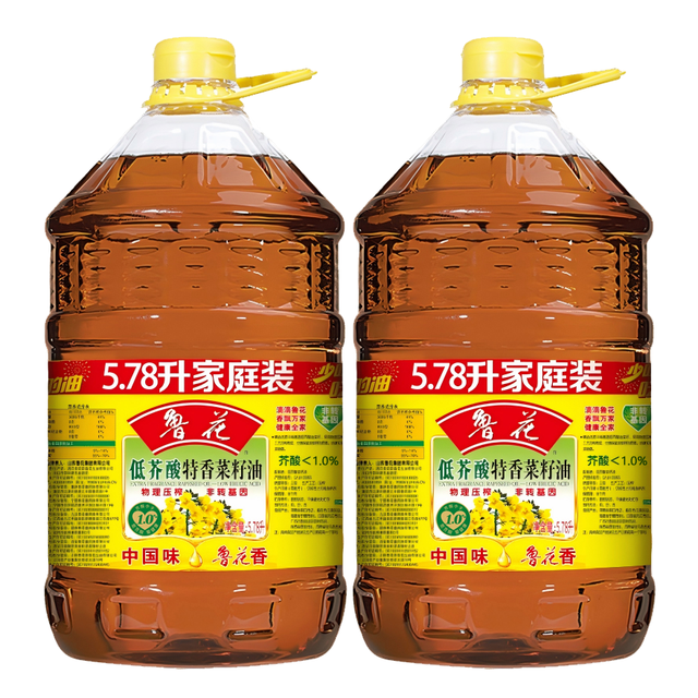 鲁花 低芥酸特香菜籽油 5.78L 一级物理压榨