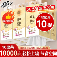 清风 亲肤系列 悬挂式抽纸 4层*250抽*10提(170*132mm)