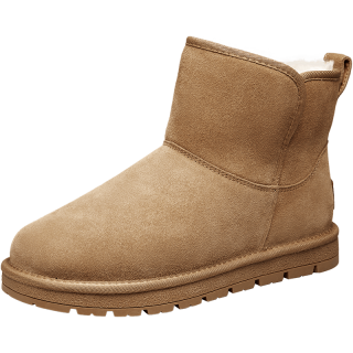 今日必买：意尔康 男鞋冬季加绒保暖男棉鞋简约复古男士雪地靴 96129W 驼色 41