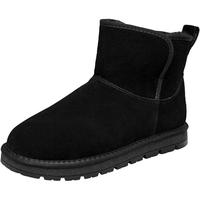 意尔康 男鞋冬季加绒保暖男棉鞋简约复古男士雪地靴 96129W 黑色 42