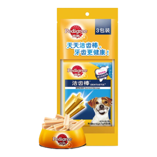 宝路 狗磨牙棒狗零食 洁齿棒成犬狗狗通用犬金毛泰迪柯基 75g*3包