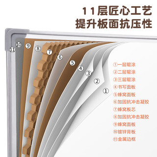 齐富100*200cm磁吸白板写字板可移动办公双面小黑板家用教学可擦写儿童画板立式带支架记事板会议培训 椭圆加厚支架+100*200cm双面白板